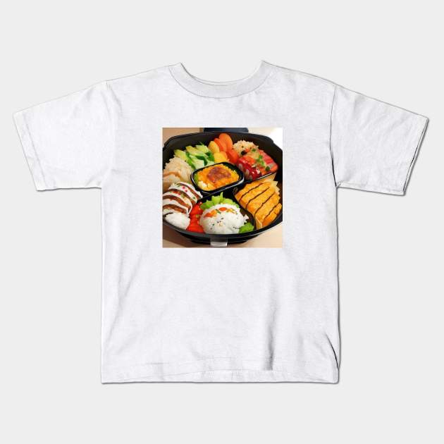 Bento Japanese Box Rice Kids T-Shirt by Flowering Away